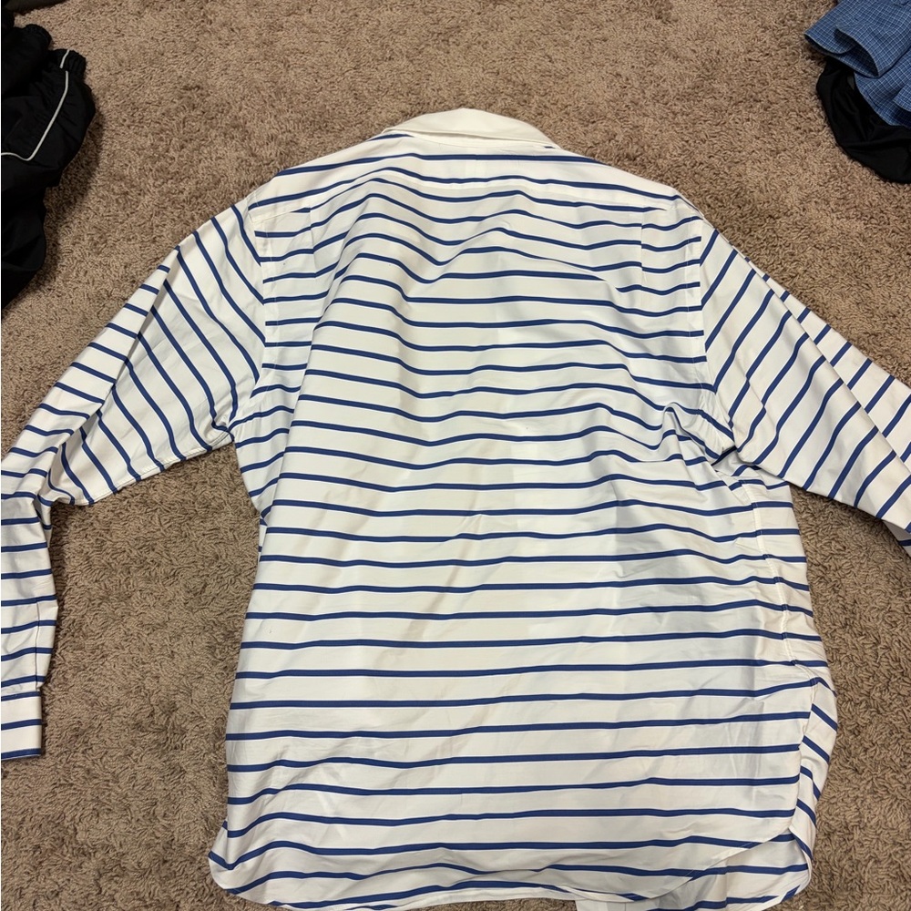 White stripped polo long sleeve shirt - Picture 3 of 3
